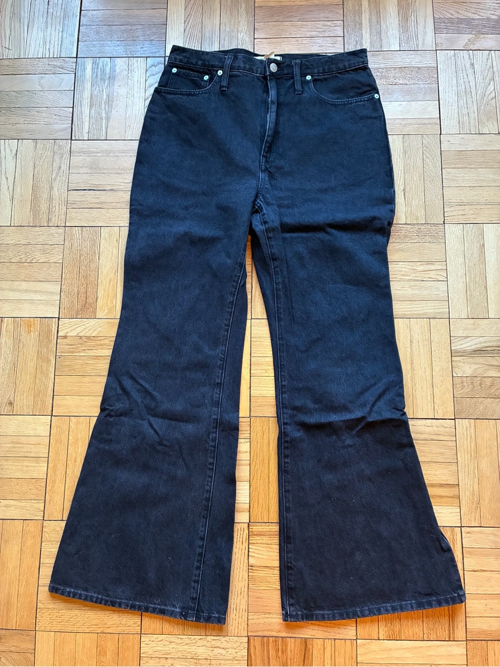 NWOT Madewell Black Baggy Flare Jeans